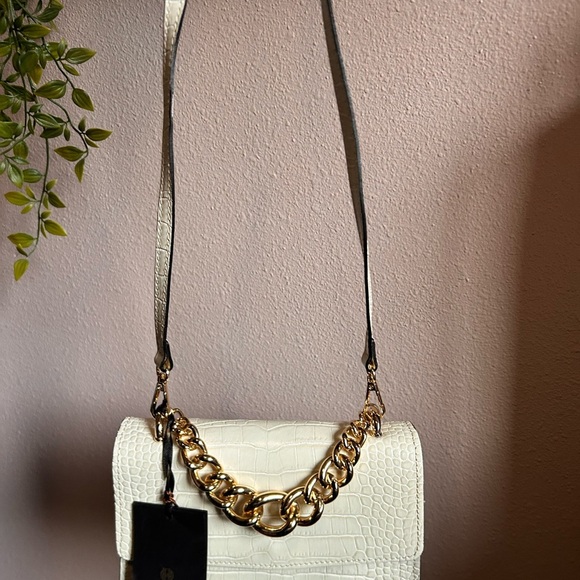 House of Harlow 1960 Croc-Embossed Bag with Gold Chain ✨Open to offers✨ - Picture 3 of 11